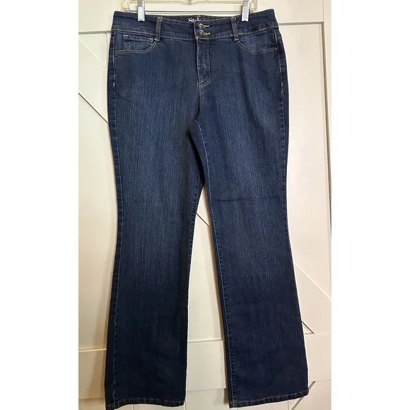 Lane Bryant Straight Leg Jeans Womens 24 (46-W/32-I) Blue Dark Wash Denim - Picture 1 of 3